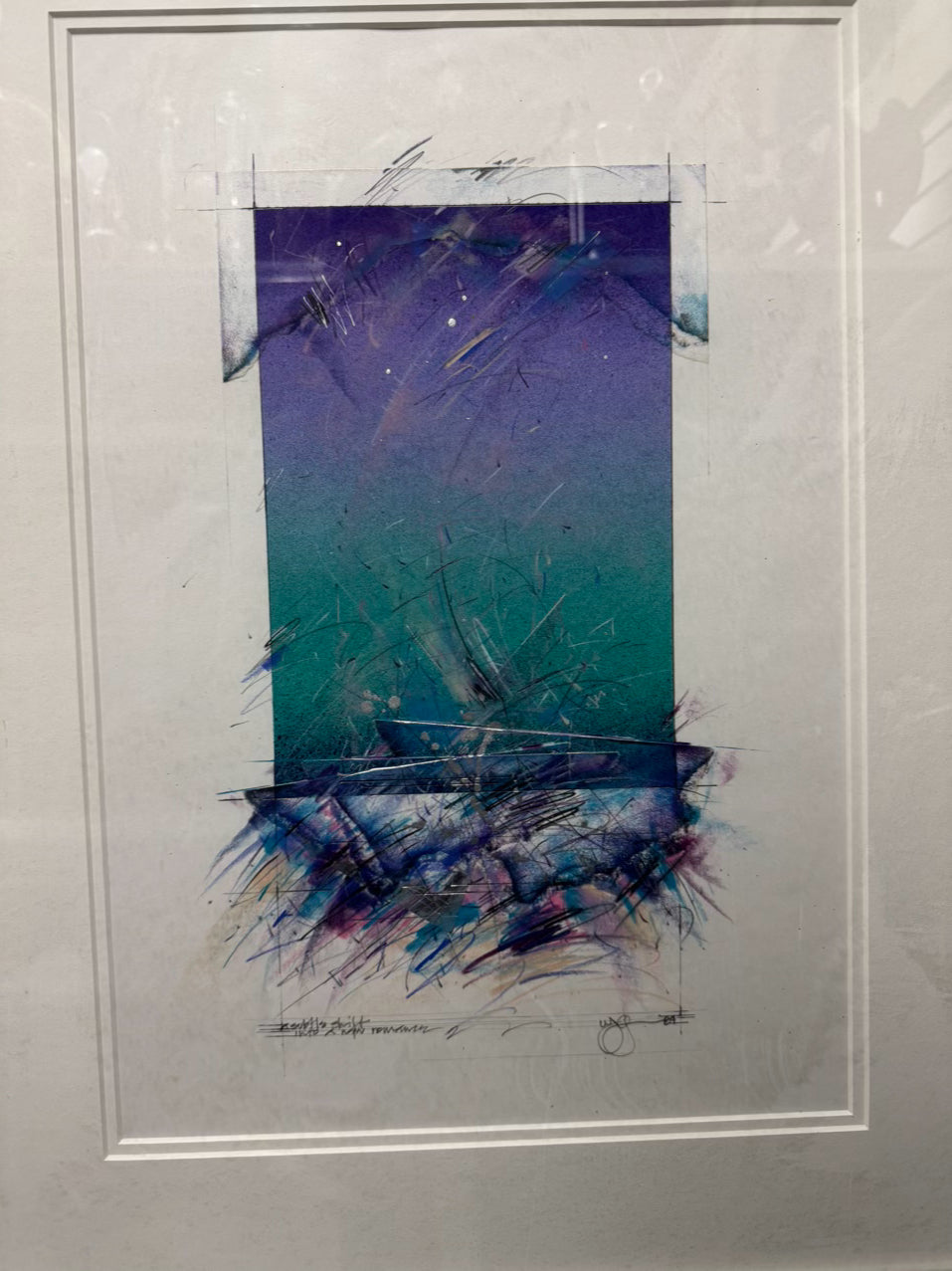 WILLIAM GEORGE "A Subtle Shift" Mixed Media in Silver Frame