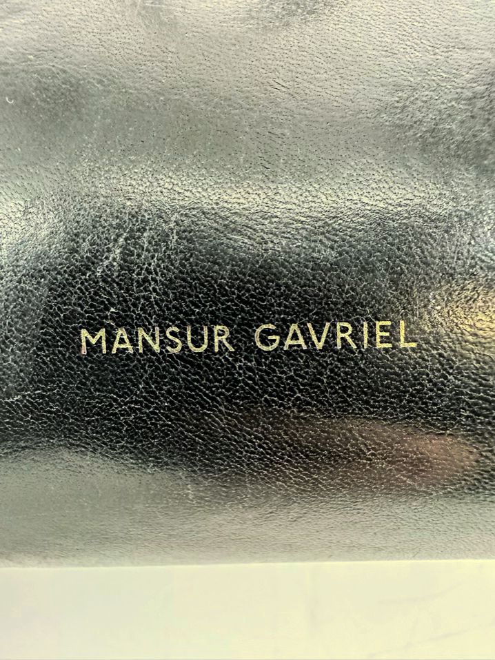 MANSUR GAVRIEL Black Leather Tote Bag w/ Small Zipper Pouch
