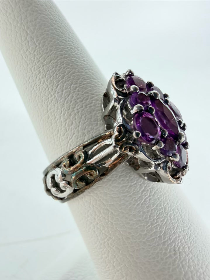 STERLING SILVER Purple Amethyst look Ring