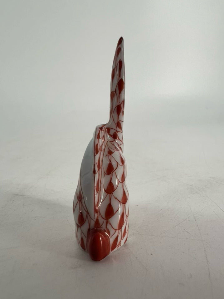 HEREND Pink & White Bunny Figurine