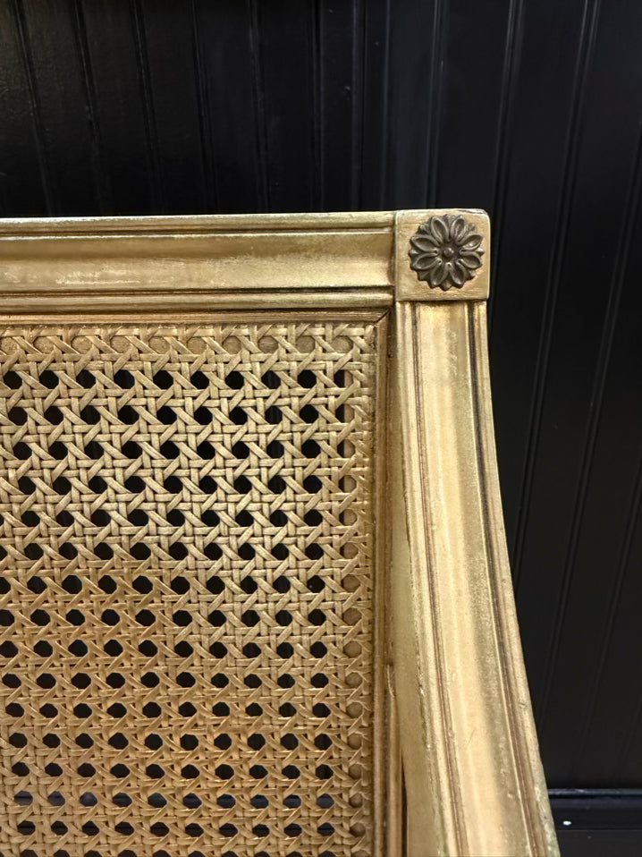 Gold Wood & Cane French Chair
