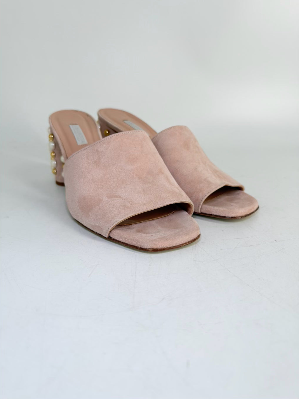 TARA GRINNA Size Wmns 39.5 Blush Pearl Detail Heels