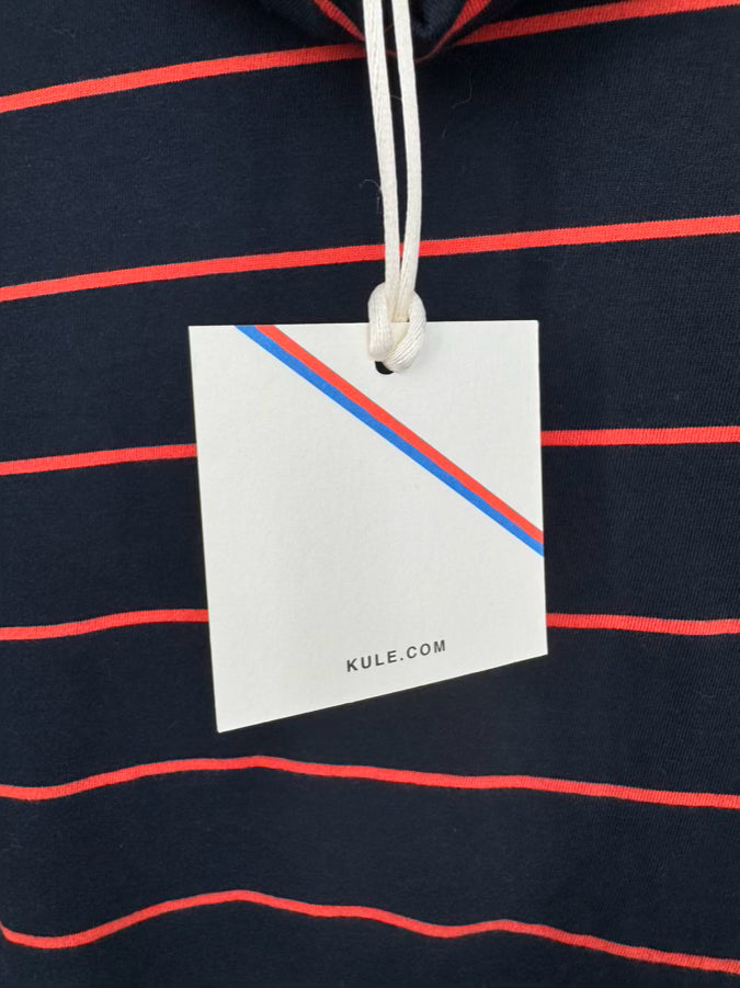 KULE Size L Navy & Orange Stripe Turtleneck NWT