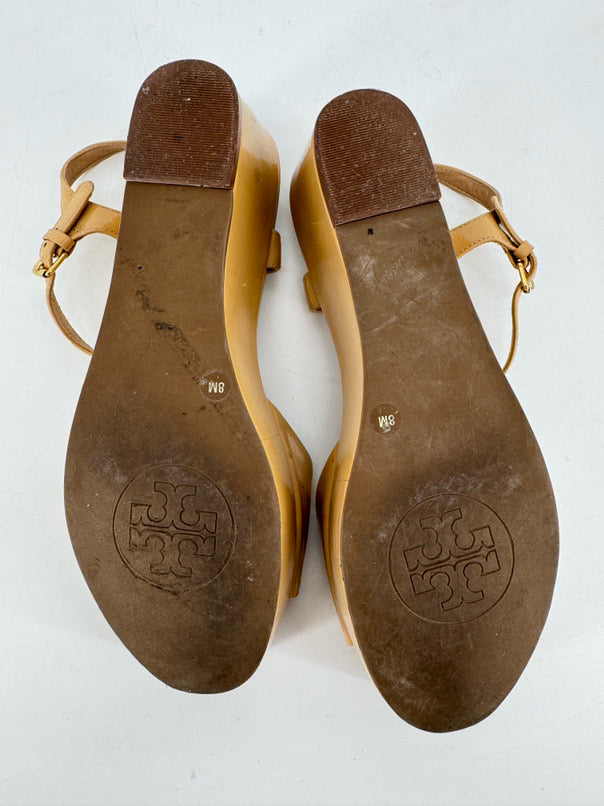 TORY BURCH Size 8 Natural Patent Leather Platforms
