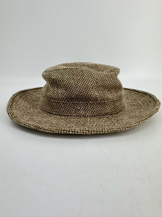 RALPH LAUREN PURPLE LABEL Tan & Brown Linen & Silk Unisex Dress Hat NWT