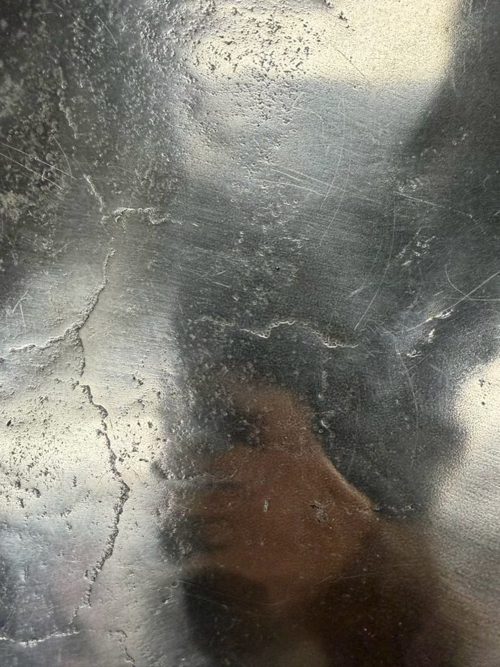 Silver Metal Occasional Table w/ Uneven edge