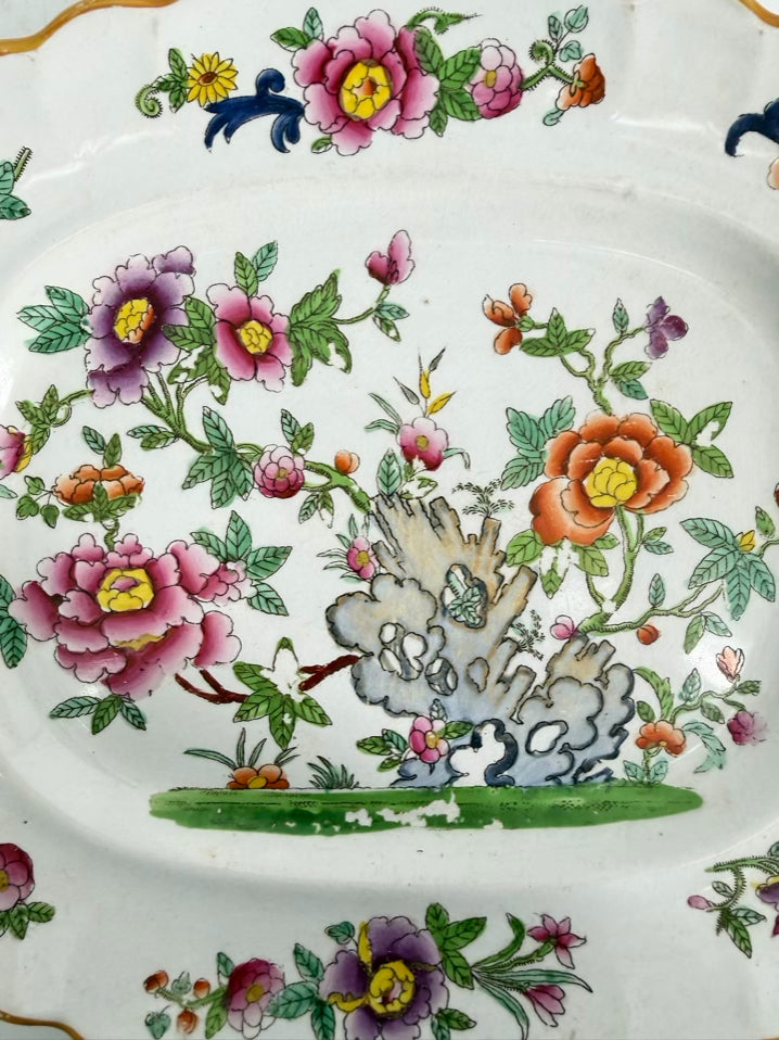 MINTON Porcelain Indian Tree Transfer Ware Platter