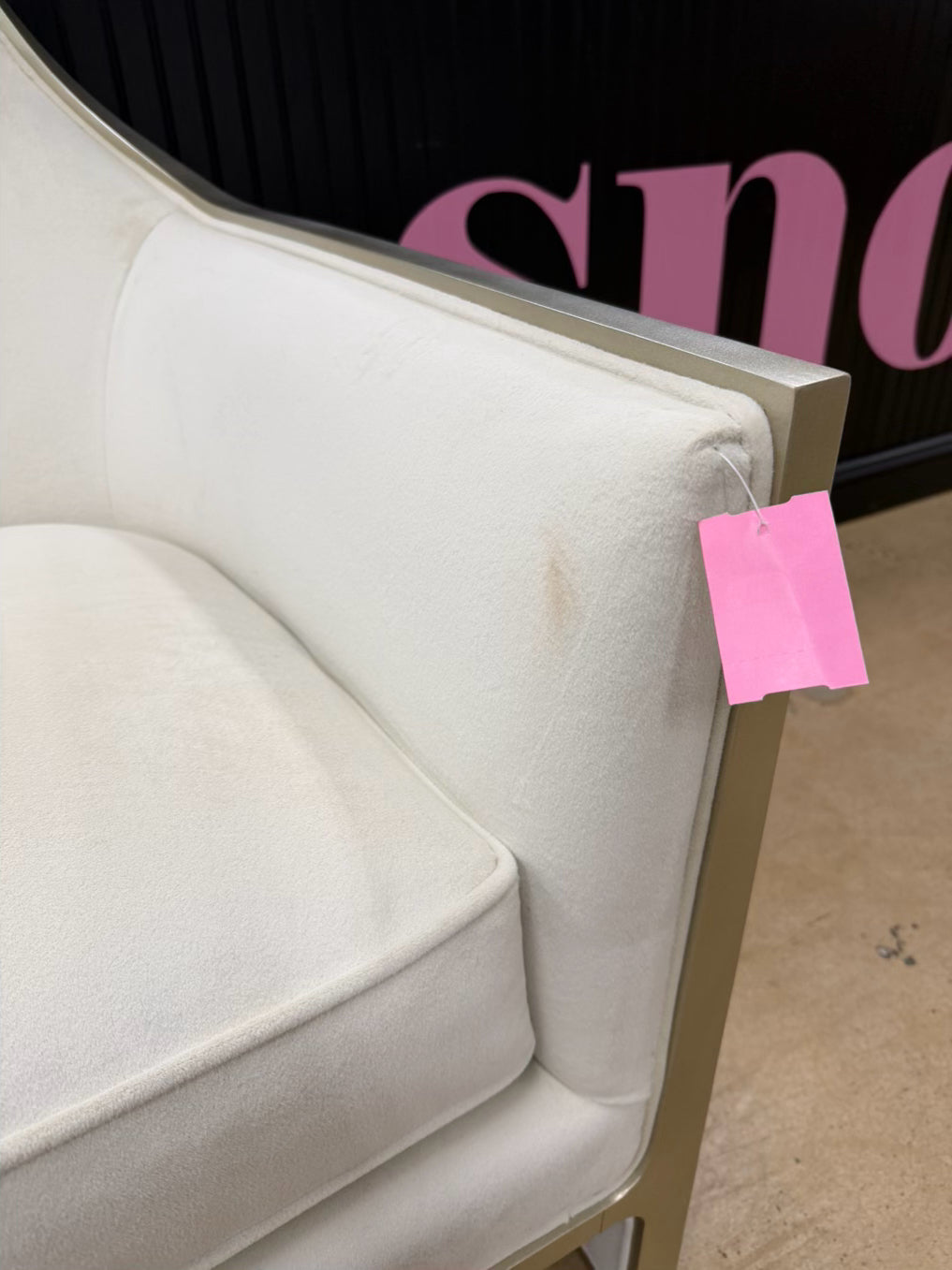 CARACOLE The Cats Meow White Velvet Pair Of Chairs