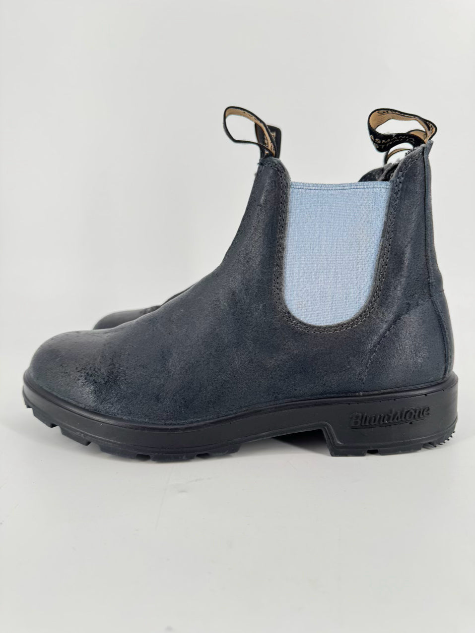 BLUNDSTONE Size 8 Navy Leather Boots