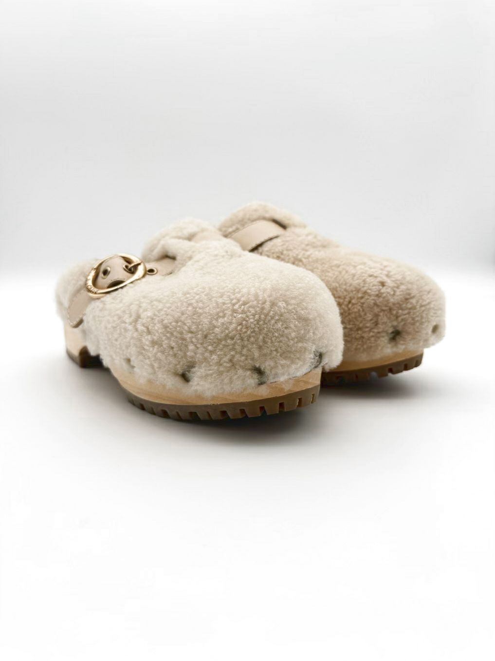 SEE BY CHLOE WMNS Size 36 Cream Shearling Mules