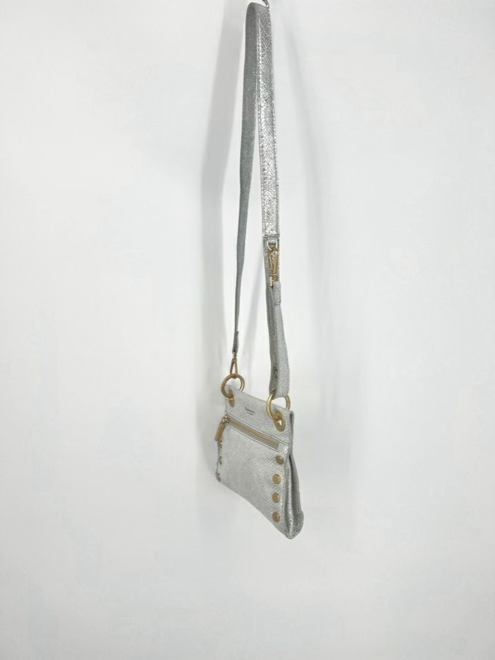 HAMMITT Silver Leather Embossed Crossbody Bag