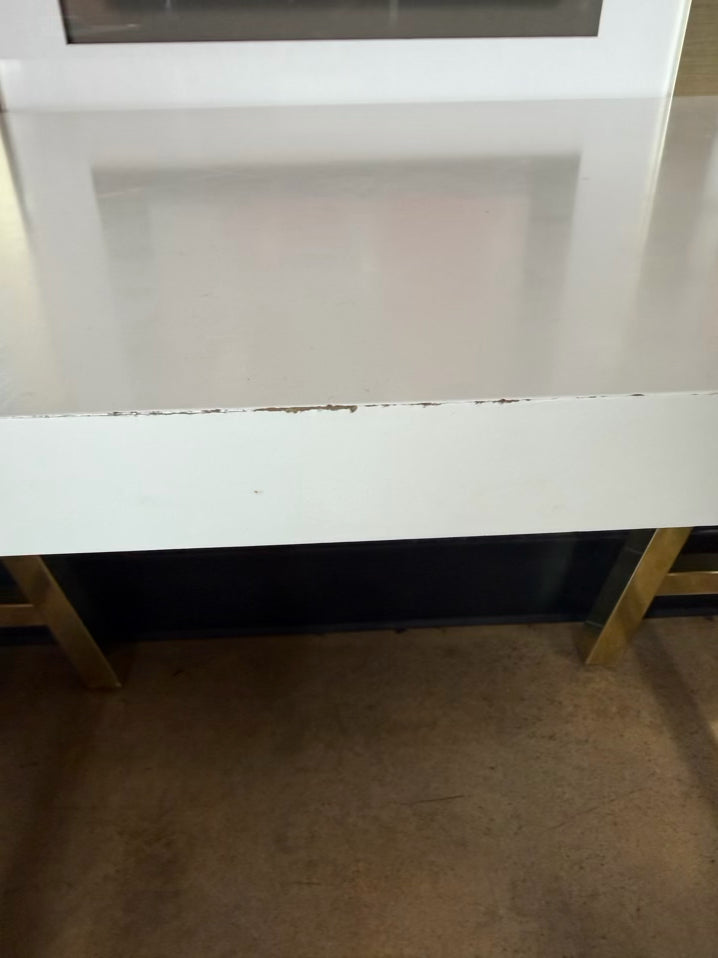 Gold Cross Base Desk w/ White Top