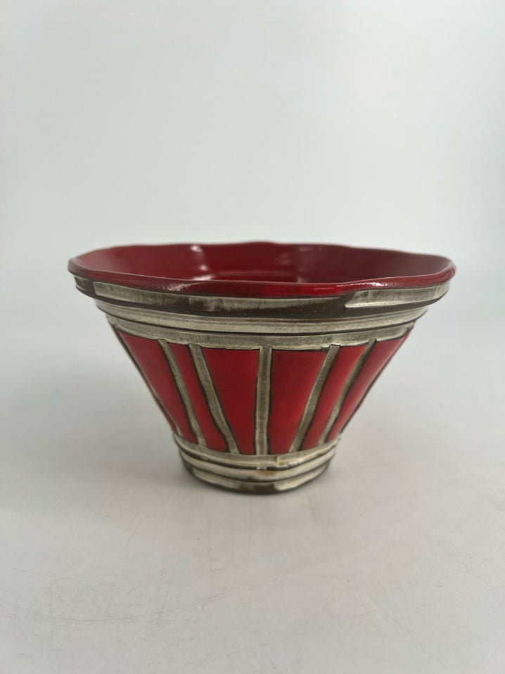 BOYAN Red & Tan Small Pottery Bowl