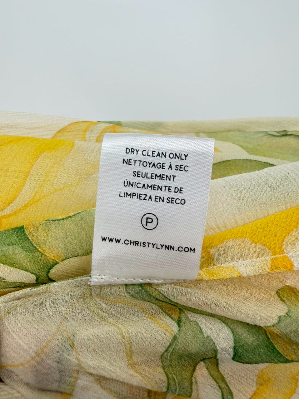 CHRISTY LYNN Size S Yellow & green Lace Watercolor Lily 3 Piece Suit Set