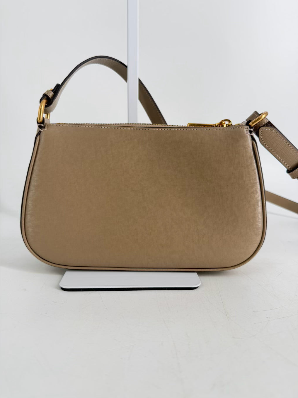 KATE SPADE Oatmeal Leather Crossbody Bag w/ Gold Tone Hardware
