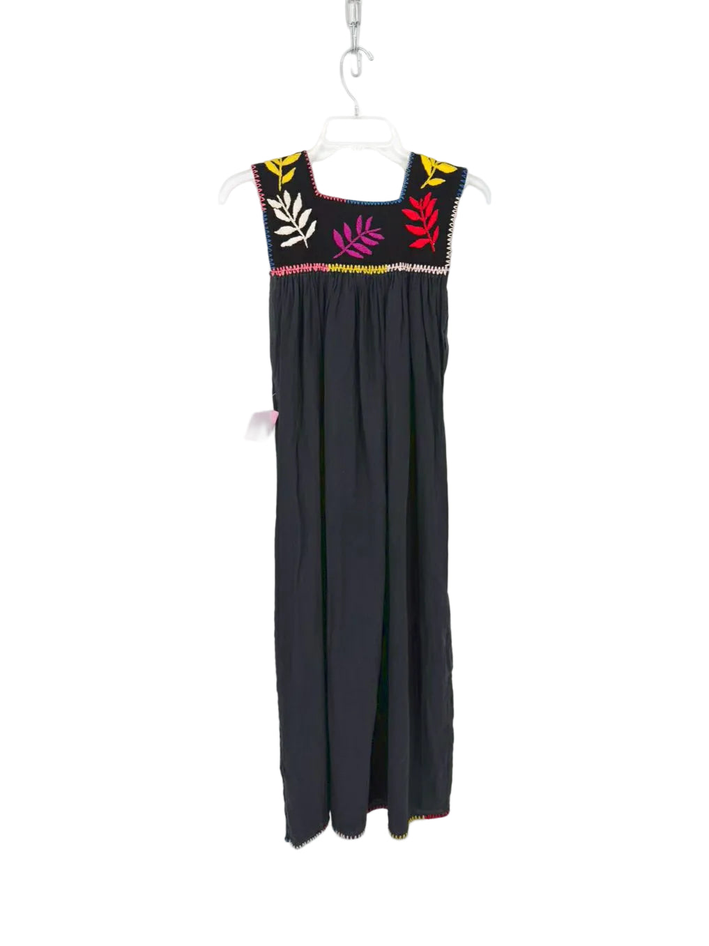 CAROLINA K Size Wmn's XS Charcoal Embroidered Midi-Dress