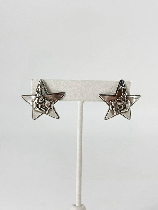 DURANGO STERLING SILVER Western Star Rodeo Earrings