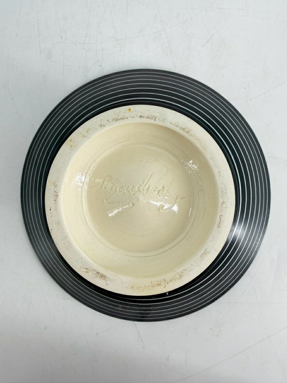 PATRICK DOUGHERTY Picasso Inspired Black & Multi Hand Painted Pottery Bowl
