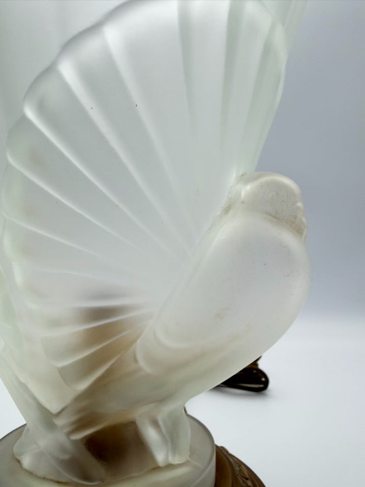 Frosted Glass Torchiere Dove Lamp