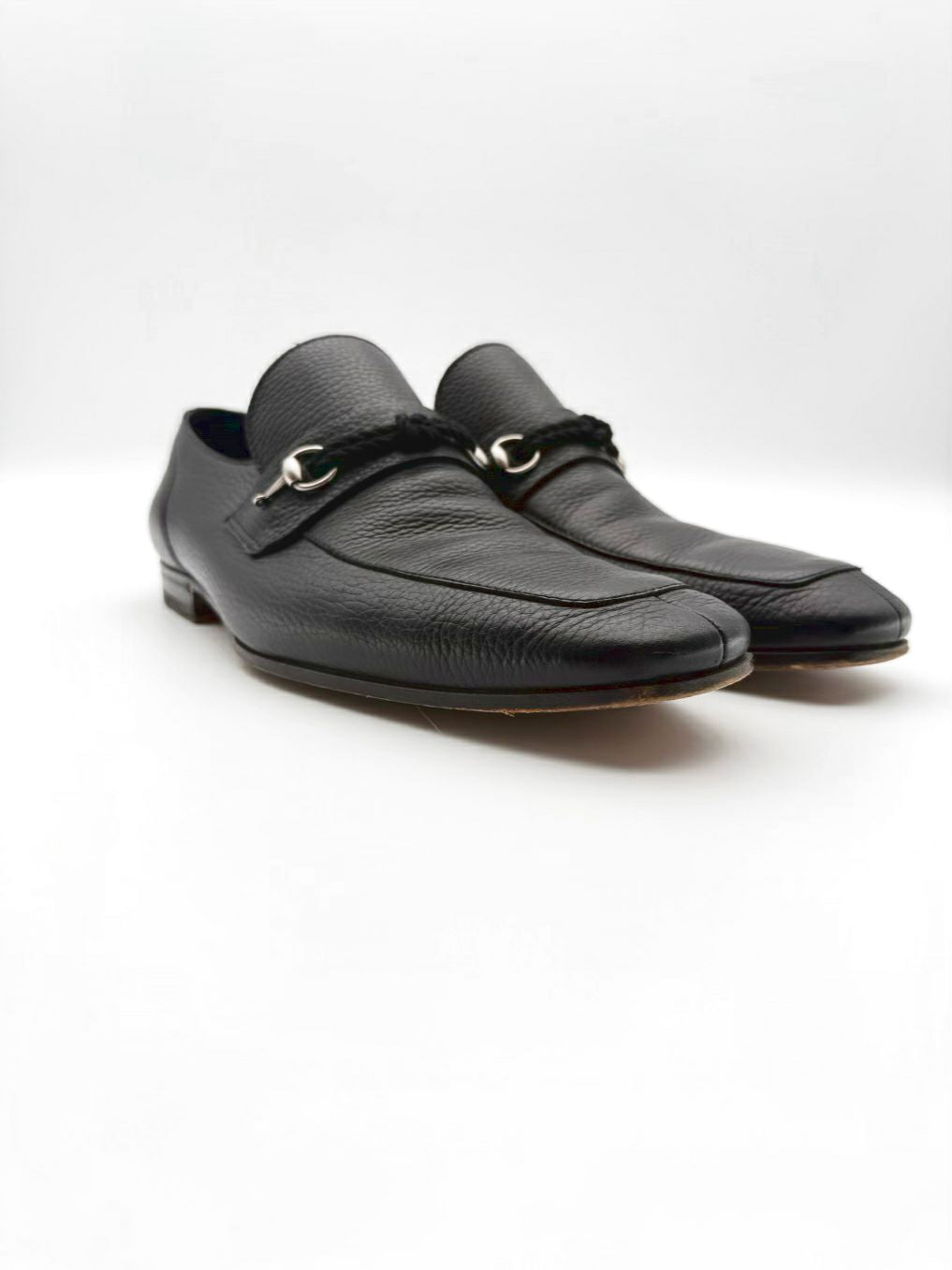 GUCCI Horsebit MENS Size 10.5 Black Leather Loafers