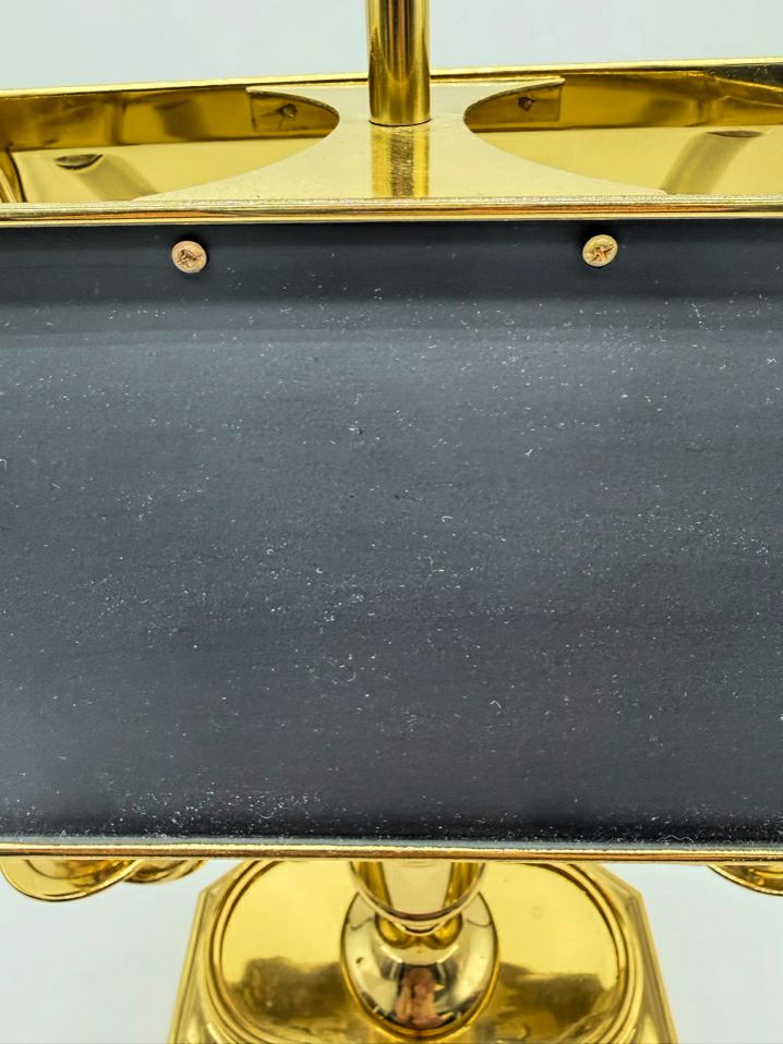 Gold & black Bouillotte Brass Lamp w/ Black Tole Shade