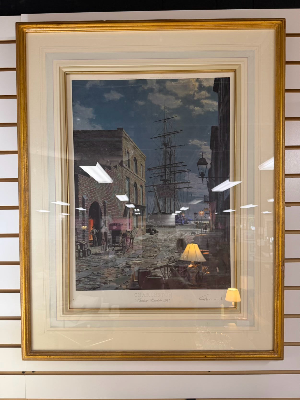 JOHN STOBART Charleston Print In Gold Frame