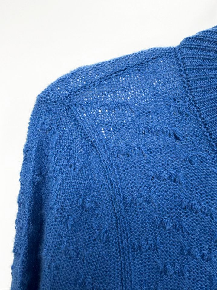 MARC JACOBS Wmn's Size M Blue Cashmere Rhinestone Detail Cardigan