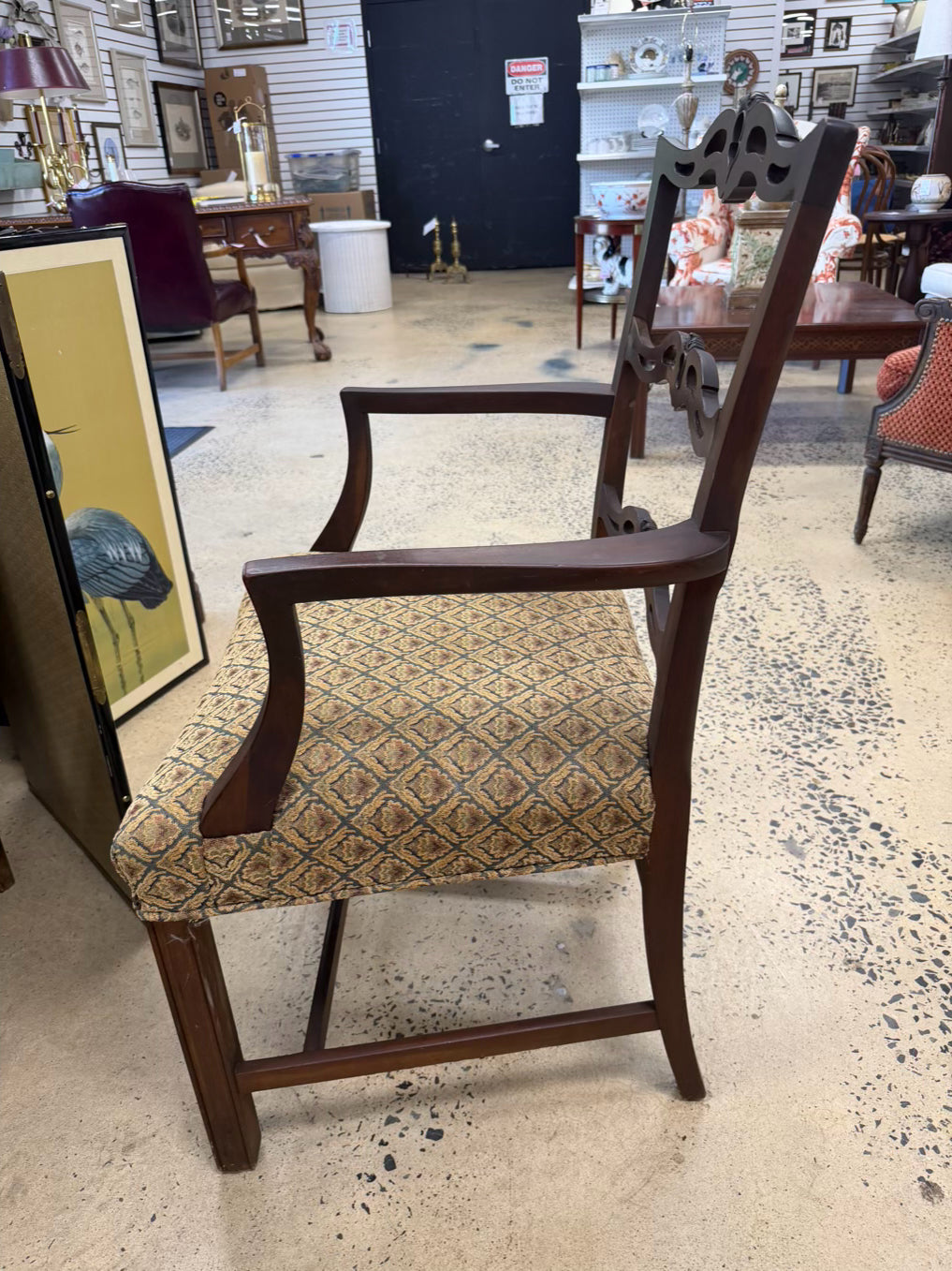 VINTAGE Wood Dining Set Of Table & 6 Ribbon Back Chairs w/ Leaves