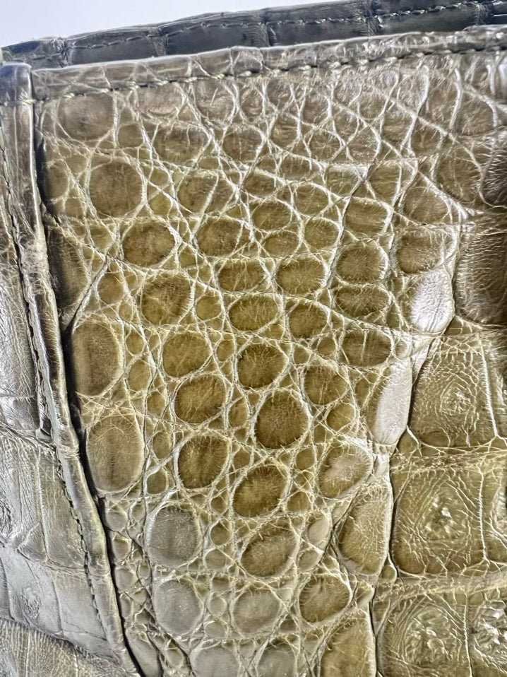 LAI Green Genuine Crocodile Embossed Purse