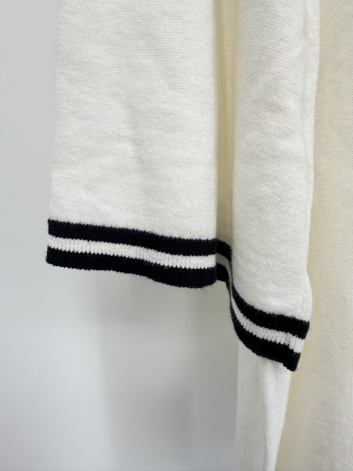 BARBOUR Size 14 Cream Short Sleeve Sweater NWT