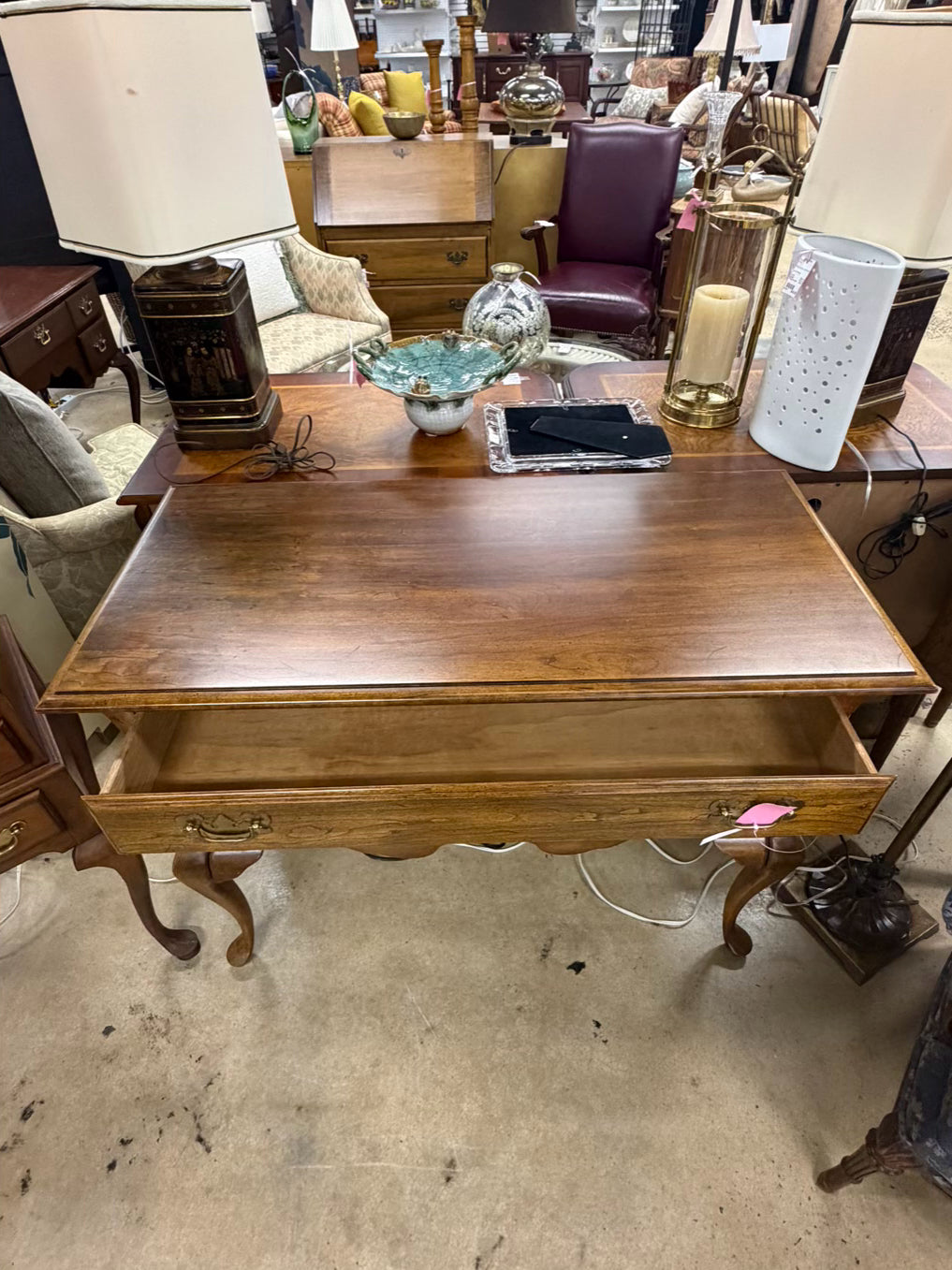 Wood Queen Ann Low Boy w/ Drawers