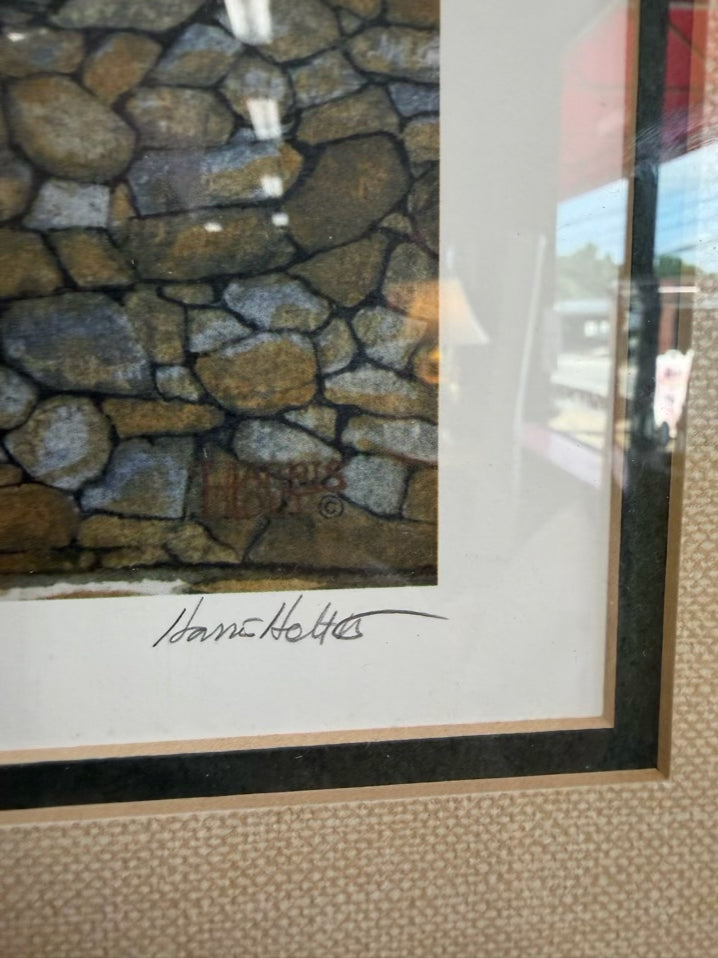 SIGNED Winkler Bakery In Old Salem 605/750 Framed Print In Brown Wood Frame