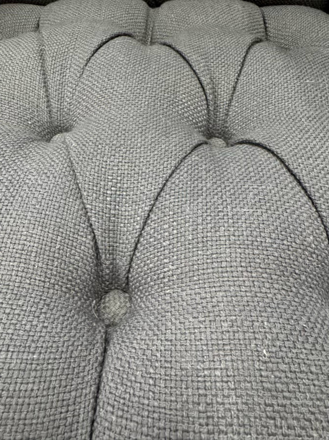 Gray Tufted Wingback Pair of Chairs