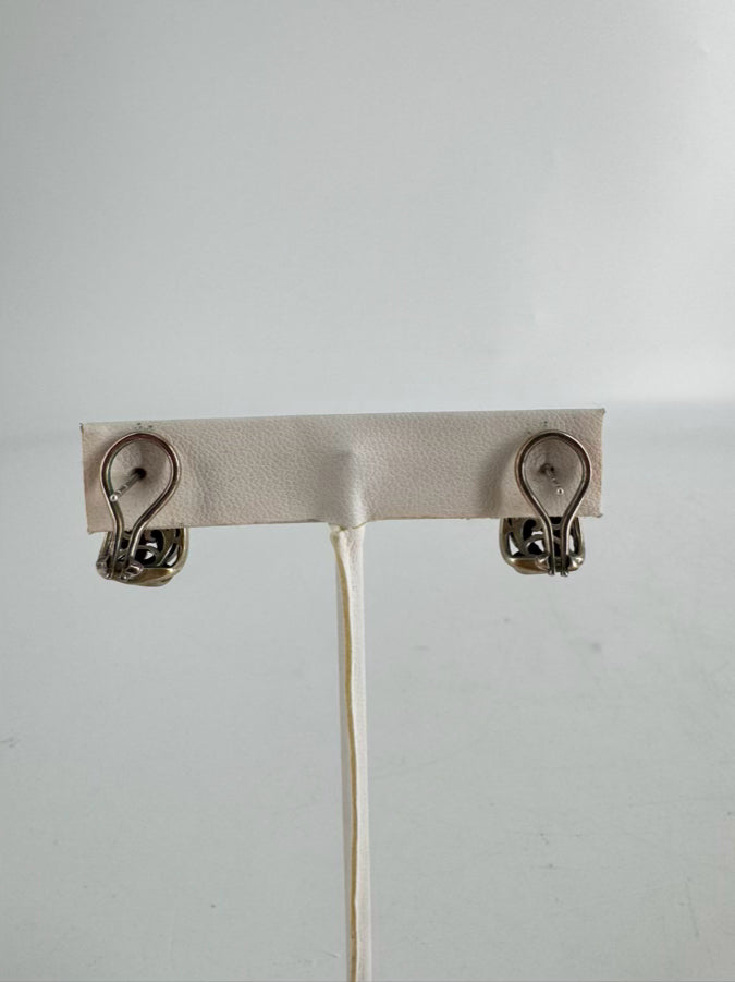 CHARLES KRYPELL STERLING SILVER Swirl Hoop Lever Back Earrings