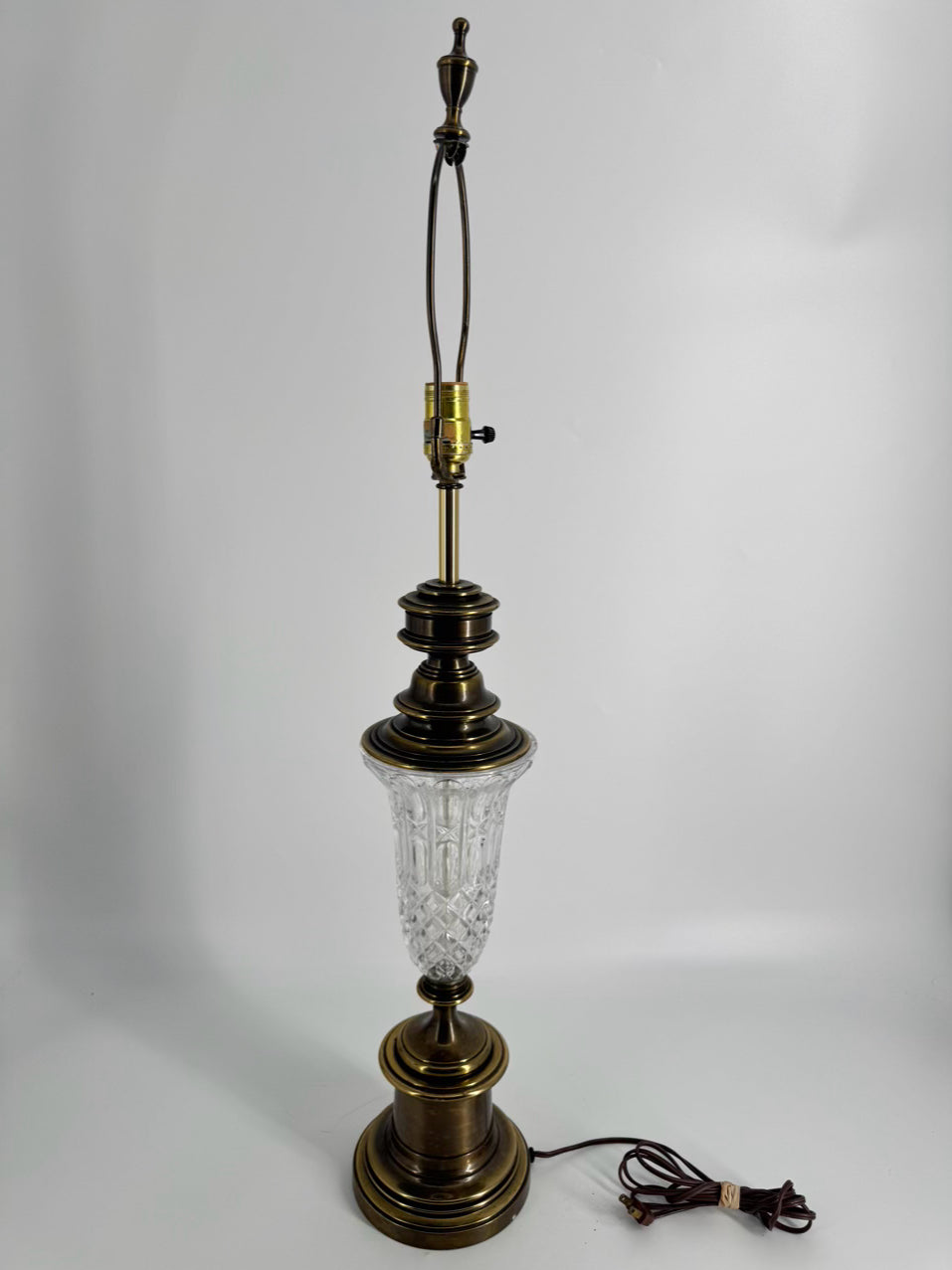 VINTAGE Glass & Brass Lamp