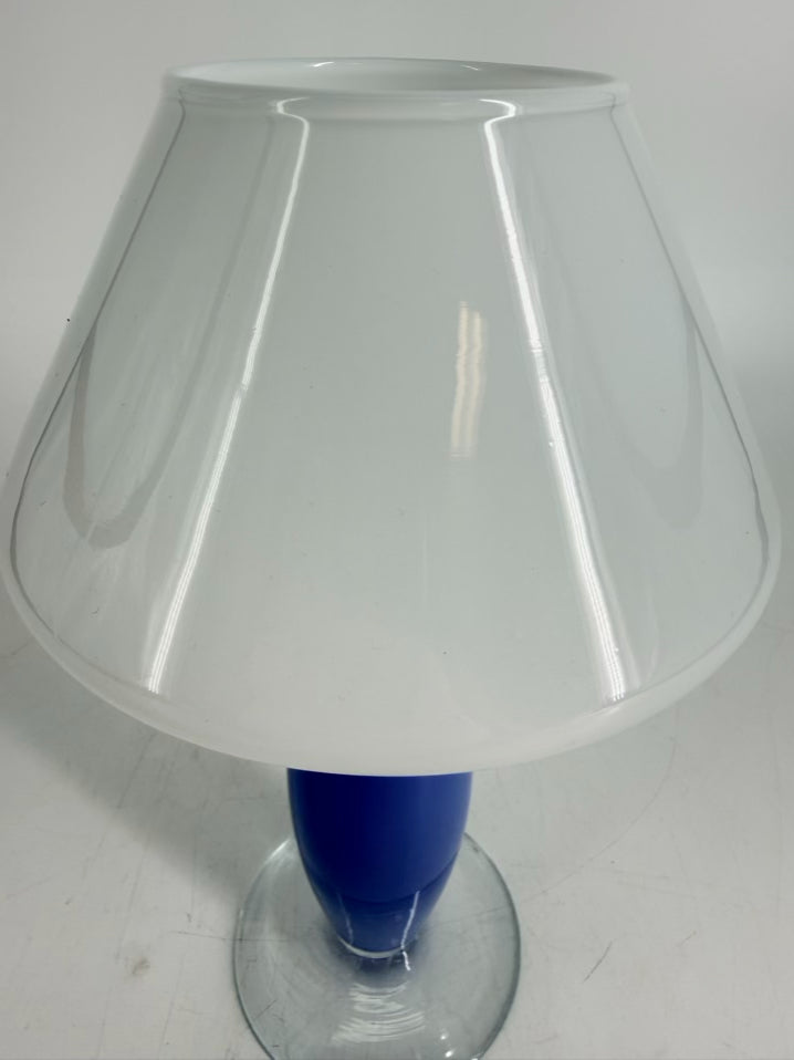 MURANO GLASS Blue & White Glass Votive Candle Holder