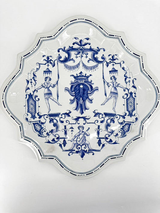 VINTAGE CHELSEA HOUSE Blue & White Porcelain Decorative Wall Plate