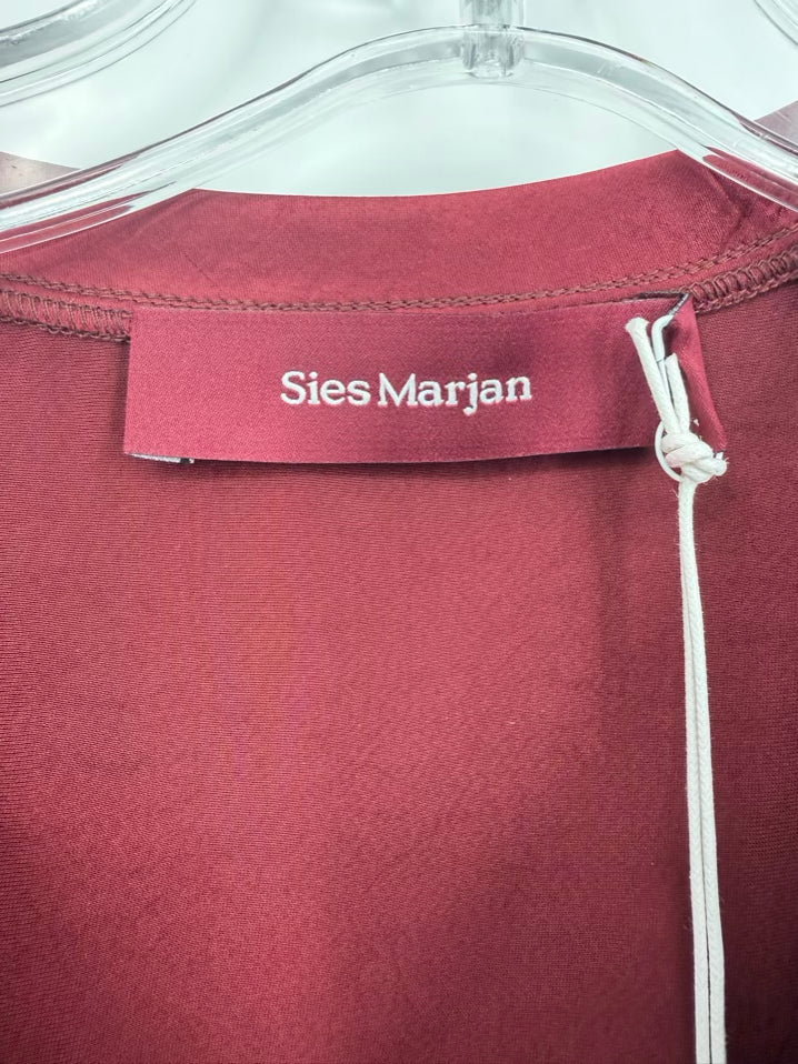 Sies Marjan Size Wmn's 8 Burgundy Silk Twisted Knit Top