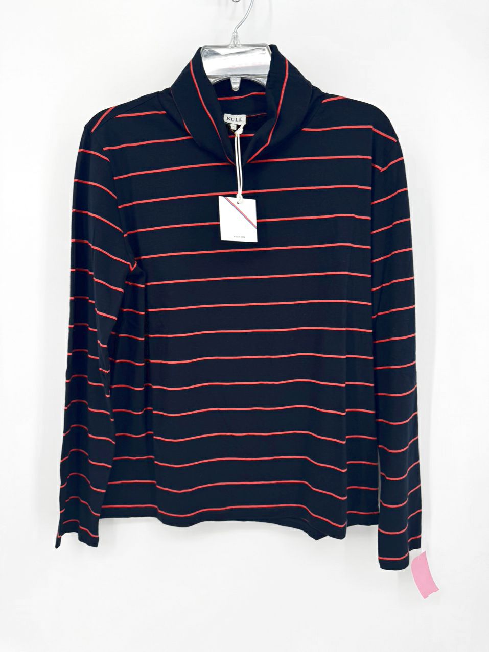 KULE Size L Navy & Orange Stripe Turtleneck NWT
