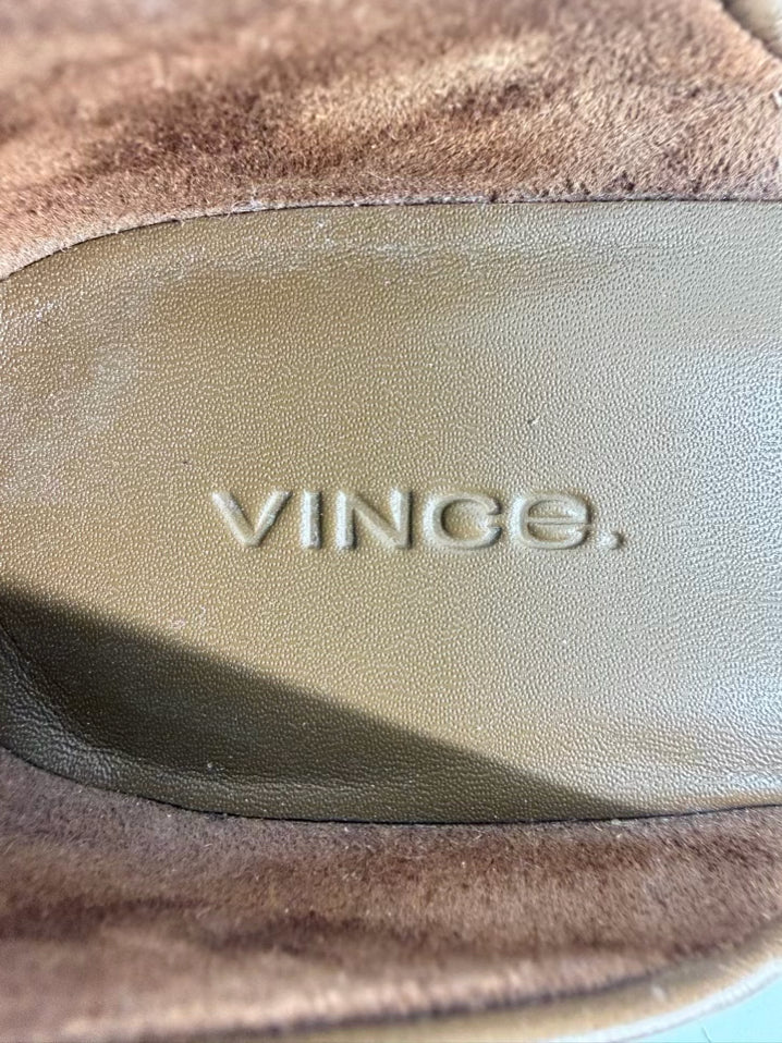 VINCE Size 8.5 Chestnut Leather Mules