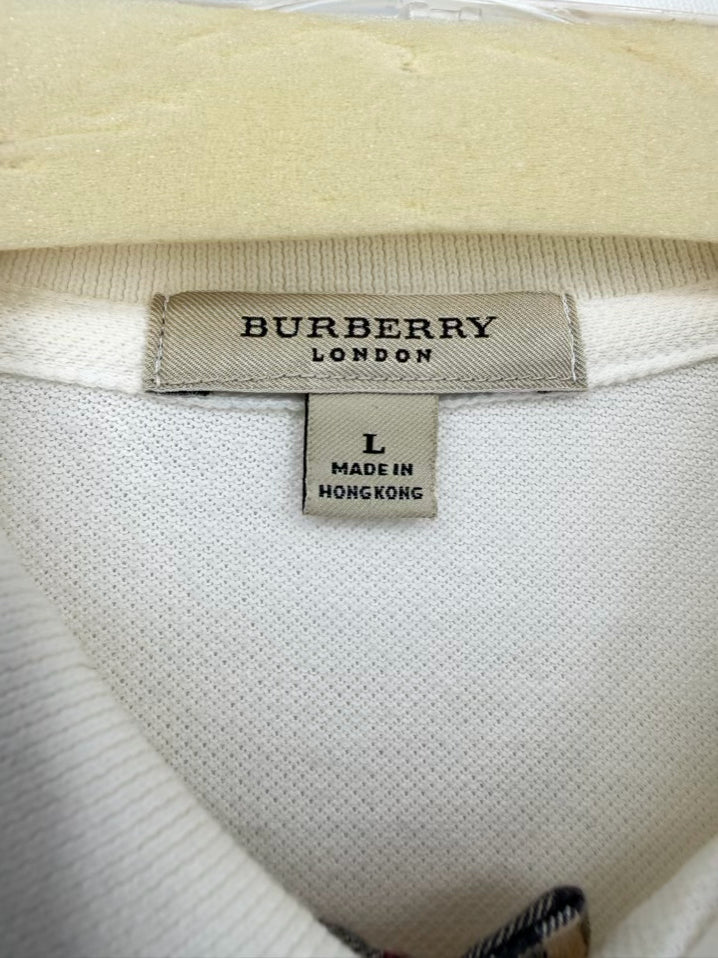 BURBERRY LONDON Nova Check Accent Size Men's L Beige Short Sleeve Shirt