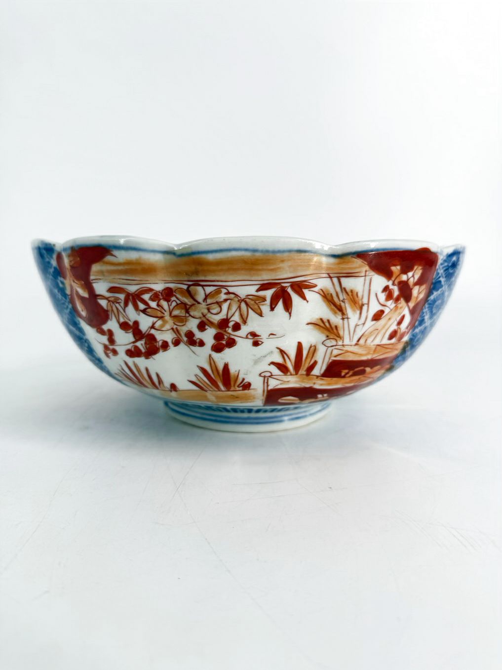 IMARI Rust, Blue & White Porcelain Bowl