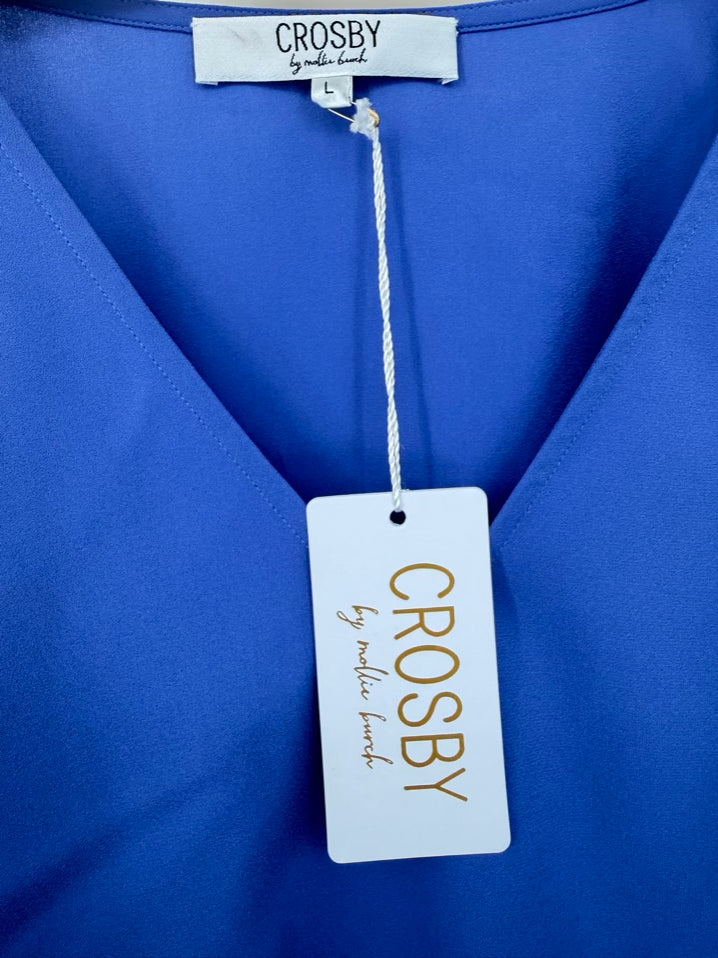 CROSBY BY MOLLIE BURCH Size L Blue Blouse NWT