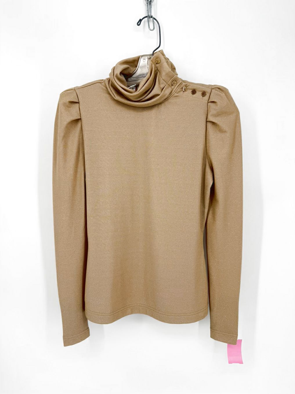 EMILY MCCARTHY Tessa Wmn's Size XS Gold Metallic Turtleneck NWT