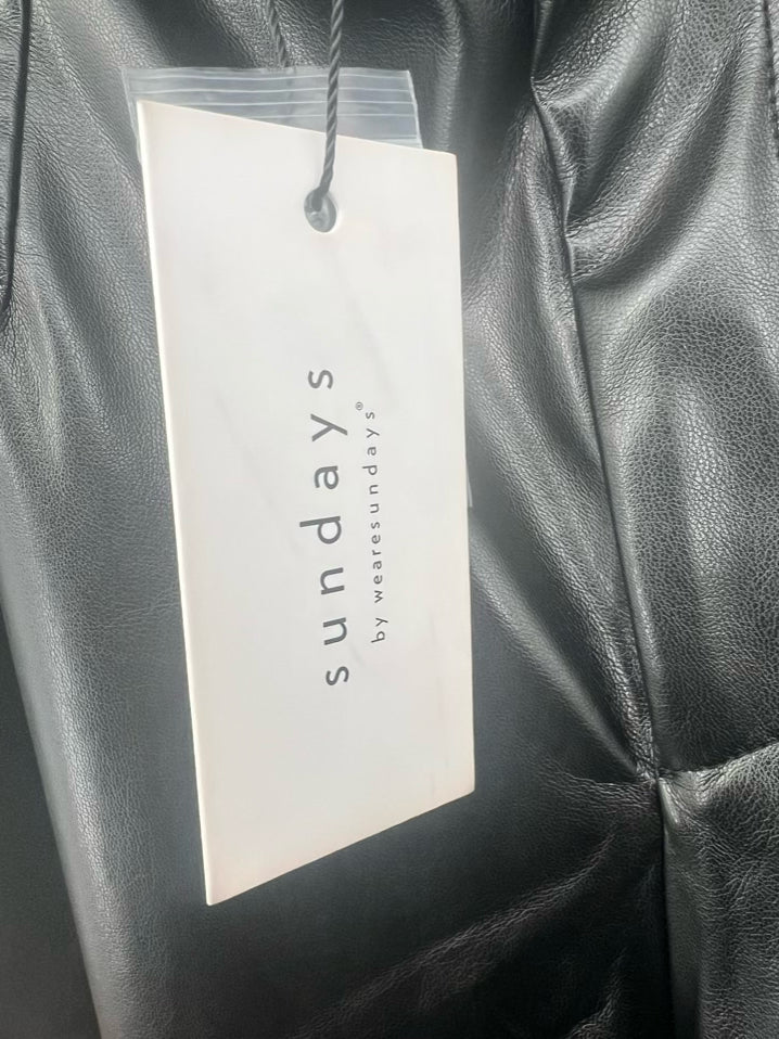 SUNDAYS By WEARESUNDAYS Size L Black Faux Leather Pants NWT