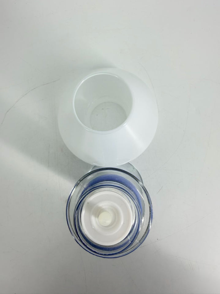 MURANO GLASS Blue & White Glass Votive Candle Holder