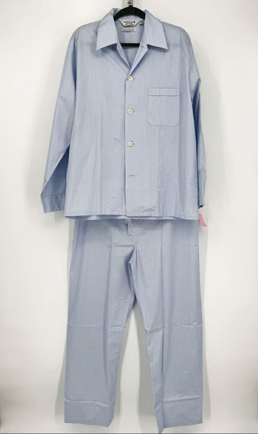 DEREK ROSE Size L Blue Stripe Pajamas