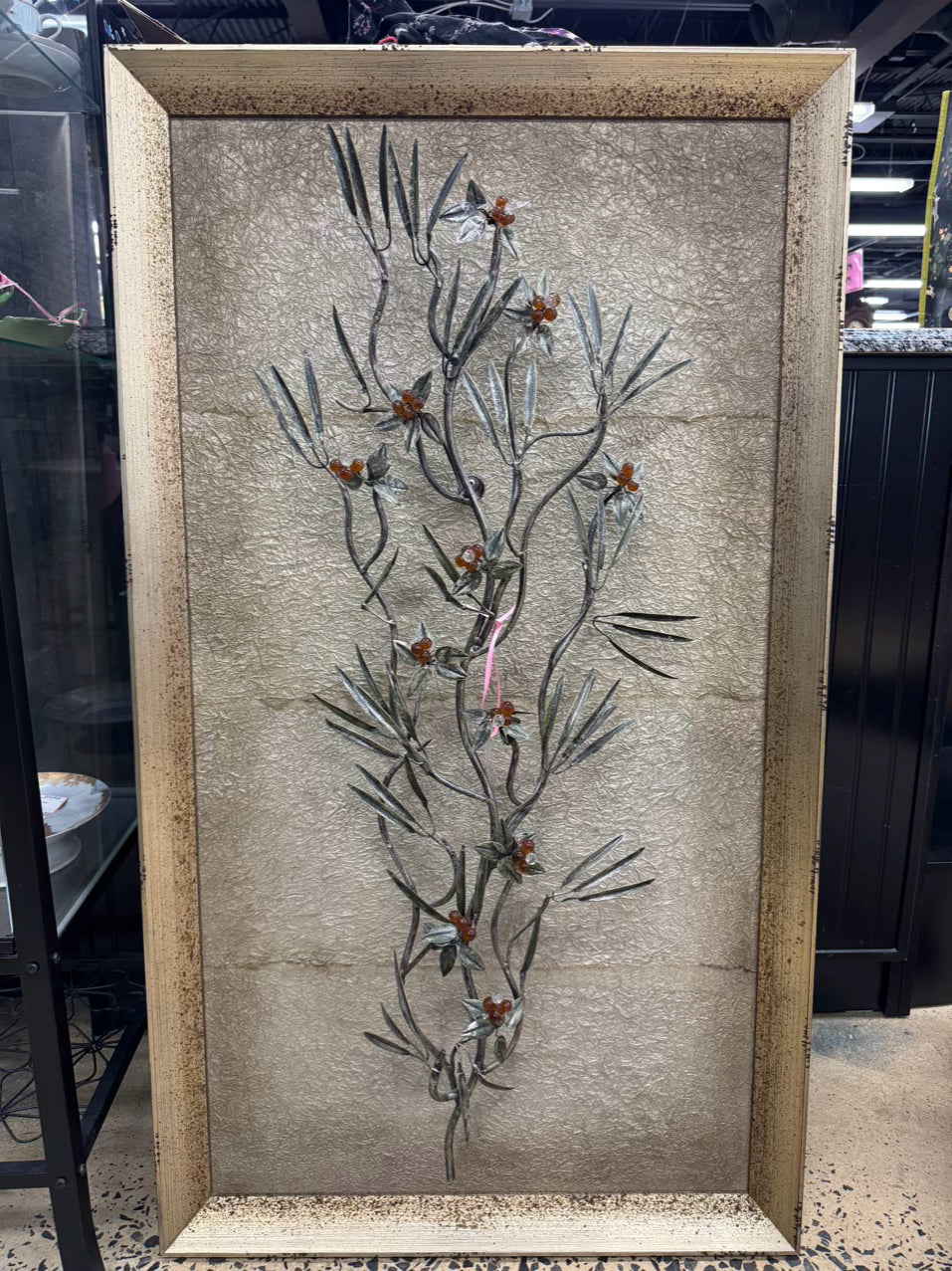 JOHN RICHARD Flower Sculpture in Frame