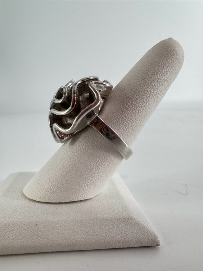 18K Abstract Rose Design Ring