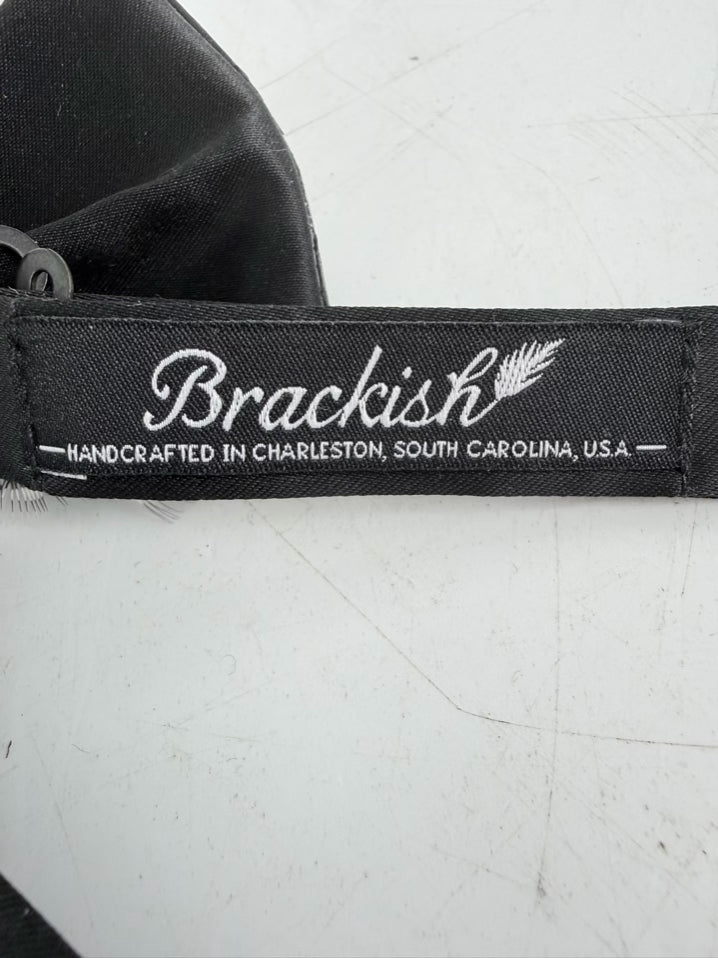 BRACKIDH Gatsby Black & White Guinea Feather Bowtie